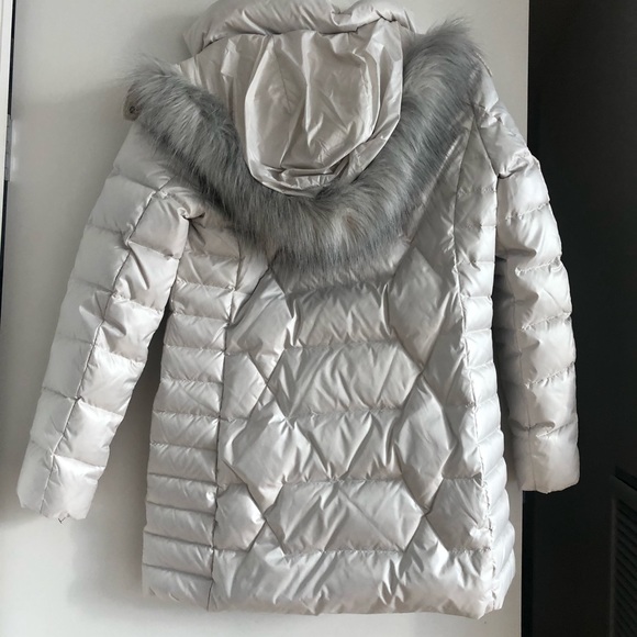 Marc New York Shine Faux Fur Hooded Down Puffer Coat Pearl - Picture 3 of 3